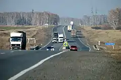 Brücke der R402 über die Kamyschlowka bei Omsk