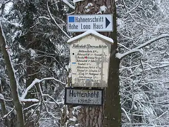 Schilder am Hüttenhohl
