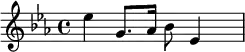 {\key es \major es''4 g'8. as'16 bes'8 es'4 \skip8}