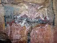 eine Gruppe von Geistern am Nourlangie Rock