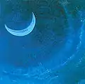 Verblassende Mondsichel (zunehmender Mond)(= Morgenland)