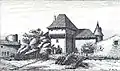 Wohnturm (Donjon) des Schlosses um ca. 1880
