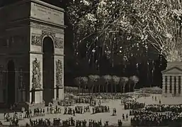 Provisorischer großer Triumphbogen (Paris) aus Holz und Stuck, 1810
