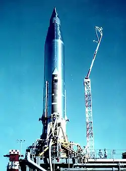 Atlas B der SCORE-Mission auf der Startrampe