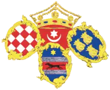 Wappen auf der Standarte des Ban von Kroatien Jelačić (um 1848)