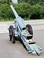 De-Bange-Geschütz 155mm mle 1877 mit entferntem Verschluss, gut zu sehen das Muttergewinde in der Geschützseele