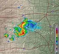 Modernere PPI-Darstellung mit Base Reflectivity