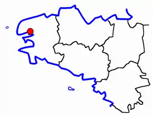 Lage des Kantons Brest-Plouzané in der Bretagne
