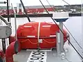 Rettungskapsel auf einem Fischerboot