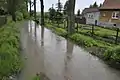 Die Rot in Cobstädt beim Hochwasser am 1. Juni 2013
