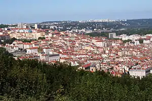 Sicht auf den Hang von Croix-Rousse vom Fourvière aus