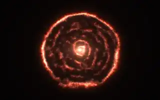 Spiralstruktur um R Sculptoris, beobachtet im Millimeterwellenlängenbereich mit  ALMA.