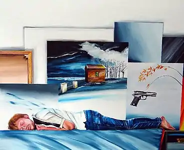 Das tschechowsche Gesetz (2021, Acryl, 120 × 160 cm)
