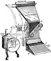 Funktionsschema der Linotype-Setz- und Giessmaschine