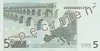 5 Euro, Rückseite