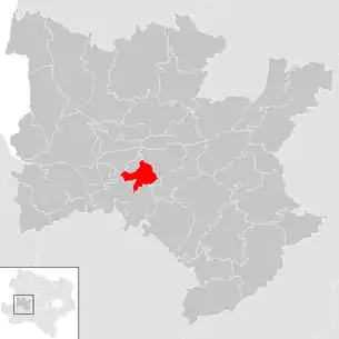 Lage der Gemeinde Erlauf (Gemeinde) im Bezirk Melk (anklickbare Karte)