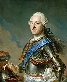 Prinz Franz Xaver von Sachsen in Halbharnisch und Helm, um 1760