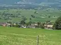 Blick vom ehemaligen Schigebiet Auf der Egg über Oberfresch ins Ruggeller Ried und nach Bangs