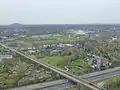 Blick vom Gasometer nach Norden auf das Gelände der Landesgartenschau 1999