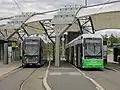 Straßenbahn-Haltestelle.