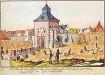 Das Steinheimer Tor während des Abbruchs