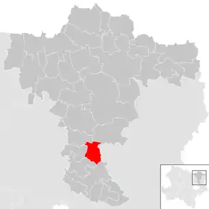 Lage der Gemeinde Hochleithen im Bezirk Mistelbach (anklickbare Karte)