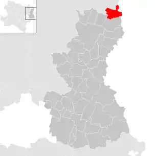 Lage der Gemeinde Hohenau an der March im Bezirk Gänserndorf (anklickbare Karte)