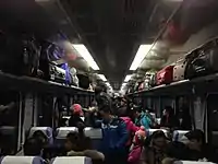 Reisezugwagen während des Chunyun 2014.