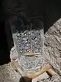 Darstellung der Ofenschichtung. Füllgut ist calciumcarbonatreicher Kalkstein.