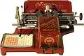 Schreibmaschine Mignon Mod. 2 Rot, Jahrgang 1902, hergestellt in Deutschland