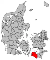 Lage von Lolland Kommune in Dänemark
