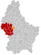 Lage von Vichten im Großherzogtum Luxemburg