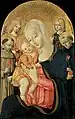 Matteo di Giovanni:Madonna mit Kind und den heiligen Antonius von Padua und Nikolaus von Tolentino1470–1473