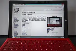 Frontalansicht des Surface Pro 3