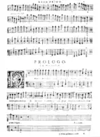 Claudio Monteverdi – L’Orfeo – Seite aus der Partitur, Venedig 1609