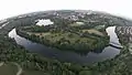 Luftaufnahme: Der Neckar und Max-Eyth-See aus Richtung Süd-West (Schnarrenberg)