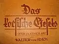 Korsisches Gesetz (Titelblatt)