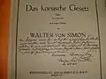 Korsisches Gesetz (Widmung)