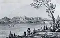Pella-Palast an der Newa (gezeichnet von Giacomo Quarenghi)
