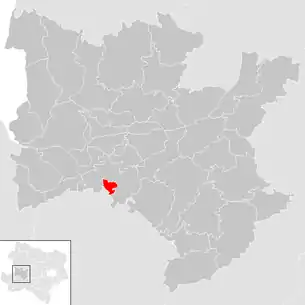 Lage der Gemeinde Petzenkirchen im Bezirk Melk (anklickbare Karte)