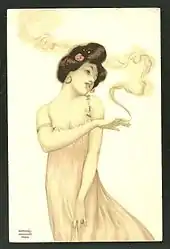 Frau mit Zigarette
