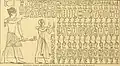 Sethos I. und Ramses vor der Königsliste von Abydos (Zeichnung von 1897)