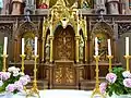 Roßbrunn, St. Josef, Bräutigam der Mutter Gottes, Expositoriumsnische des neogotischen Hochaltars