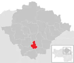 Lage der Gemeinde Sankt Marein im Mürztal im Bezirk Bruck-Mürzzuschlag (anklickbare Karte)