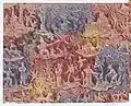 Sheet with figures in landscapes in red, purple, and yellow Met DP887033