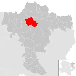 Lage der Gemeinde Staatz im Bezirk Mistelbach (anklickbare Karte)