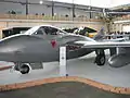 Eine De Havilland DH.100 Vampire, die als Schulflugzeug eingesetzt wurde