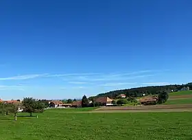 Blick von Nordwest auf das Dorf