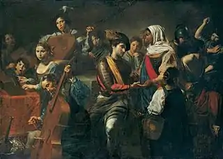 Jean Valentin de Boulogne, Fröhliche Gesellschaft mit Wahrsagerin