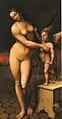 Venus und Cupido von Giampietrino. Öl auf Leinwand, Privatsammlung, Mailand.